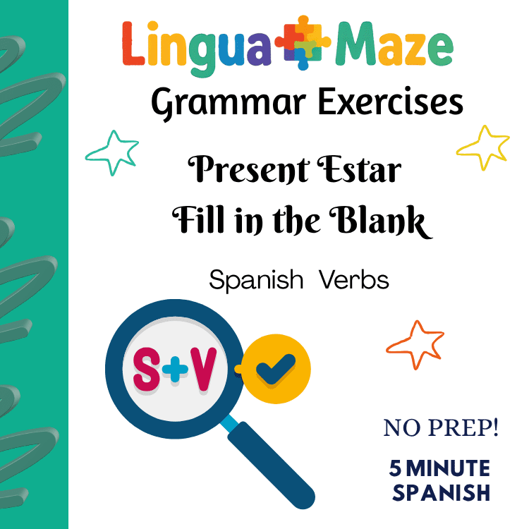 Spanish Verb Estar – Present Tense Worksheets